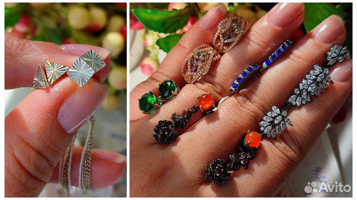 Эффектные серьги из серебра 925 бюджет