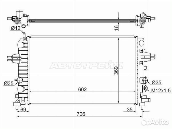 Радиатор opel astra H 04-10, opel astra H 04-14, opel zafira B 05-10