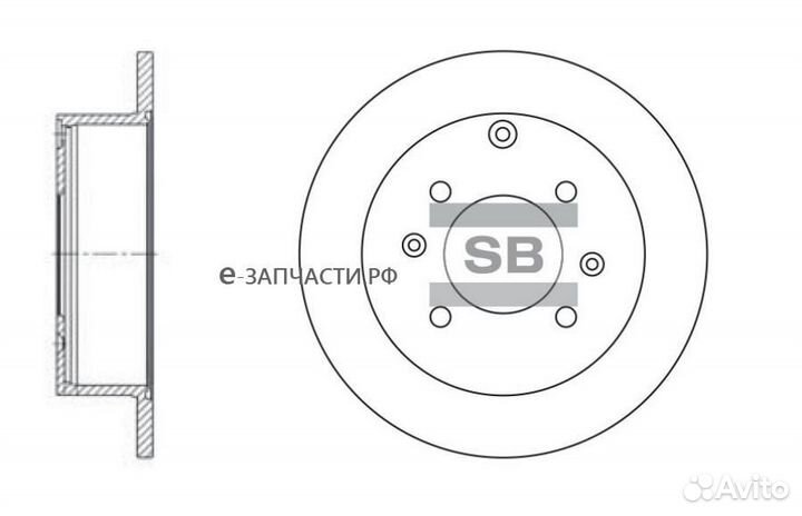 Sangsin brake SD1047 Торм.диск зад. 4 отв
