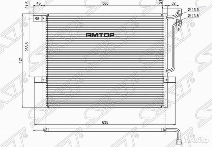 SAT ST-BM52-394-0 Радиатор кондиционера BMW 3-Seri