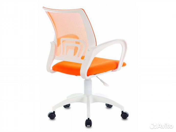 Кресло Бюрократ сн-695 пластик белый/сетка оранже