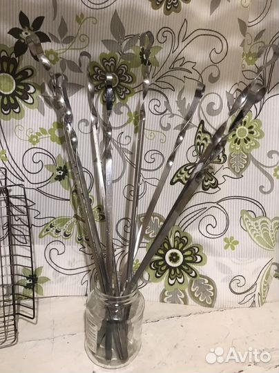 Решётка для гриля и шампуры б/у