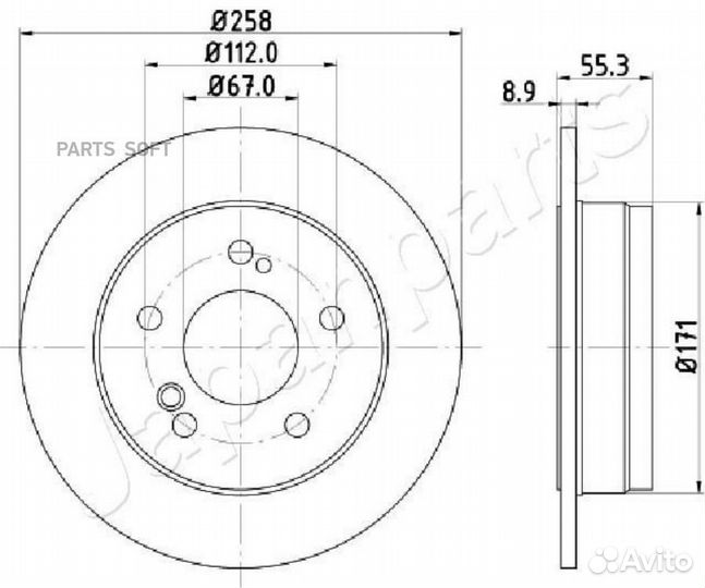 Japanparts DP-0504 Диск тормозной mercedes W202 18