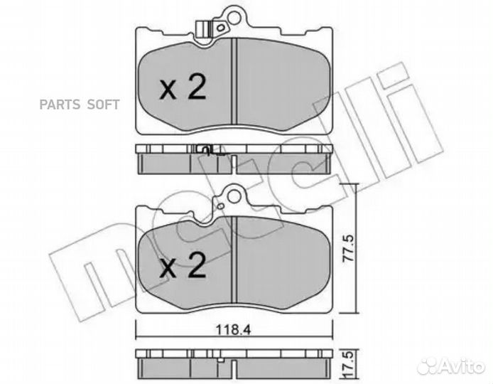 Metelli 2207990 Колодки тормозные lexus GS 12- пер