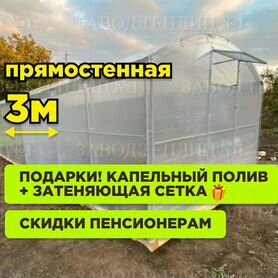 Теплица 3 на 4 прямостенная