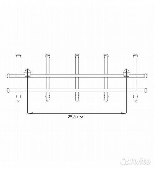 Вешалка настенная металлическая