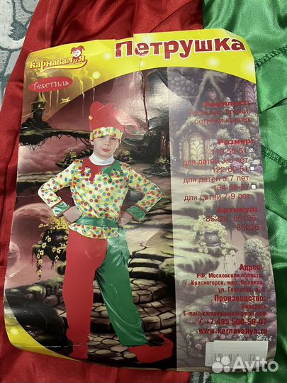 Костюм петрушки 110