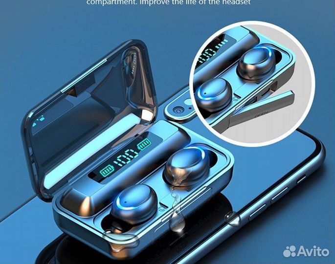 Беспроводные наушники F9-5 Power bank с микрофоном