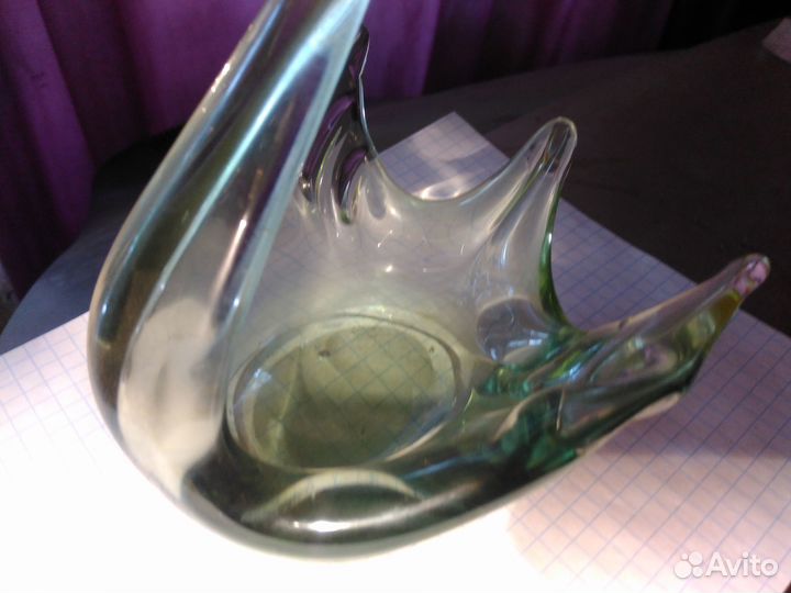 Статуэтка Лебедь Цветное Стекло Времен СССР