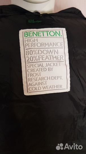 Пуховик женский benetton 42