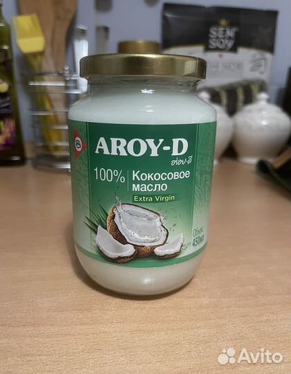 Кокосовое масло aroy-d 450мл нерафинированное