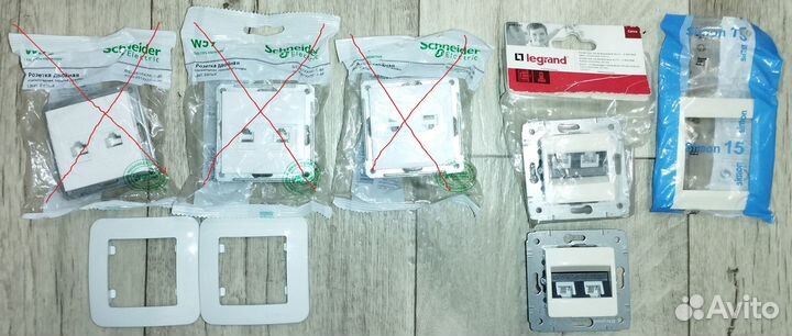 Розетки локальной сети RJ-45 Shneider, Legrand