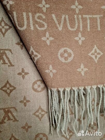 Палантин шарф тёплый кашемировый LV