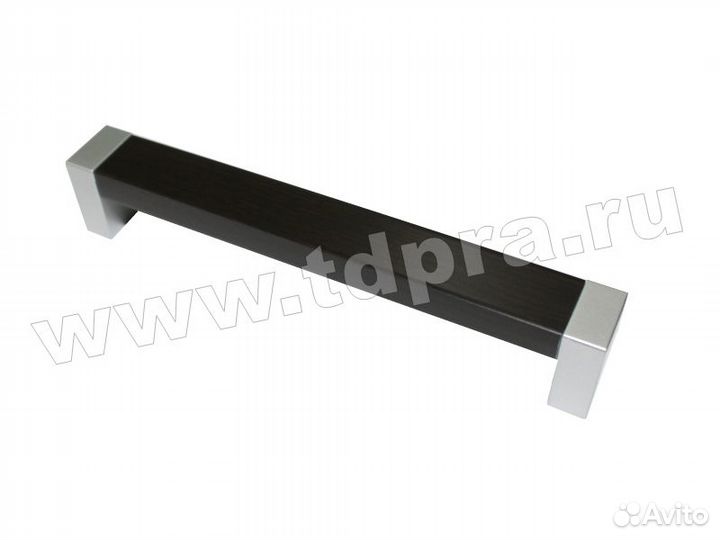 Ручка-рейлинг 128мм С18 металлик+дуб венге