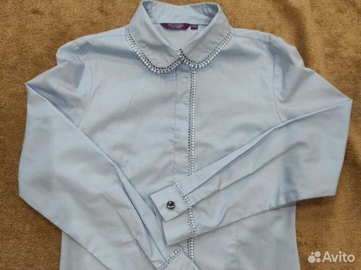 Школьная форма (блузка, брюки, кардиган) 140