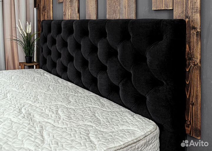 Кровать 160х200 двуспальная черная Барокко