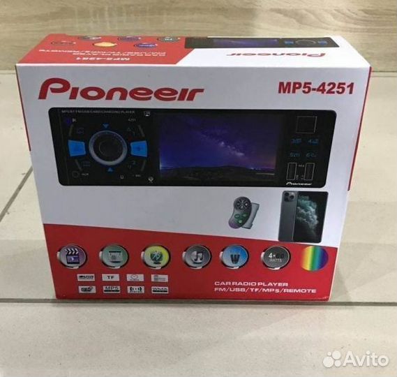 Автомагнитола USB Pioneer.ok MP5-4251 с экраном