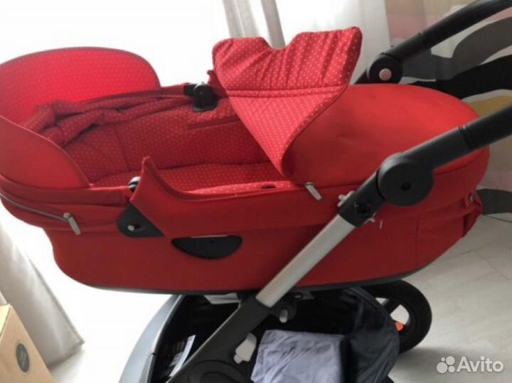 Коляска stokke Xplory V5 (2в1) красная торг