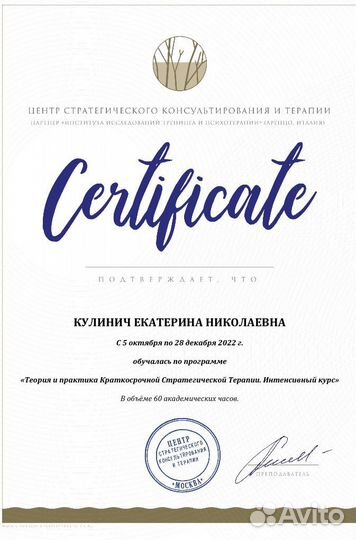 Психолог. Индивидуальная и семейная психотерапия