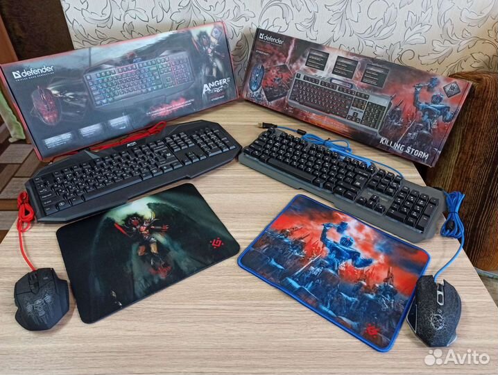 Игровая клавиатура, мышь, коврик. Игровой набор 3в