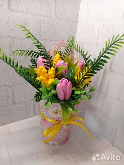 Букет мыла на 8 марта, день рождения