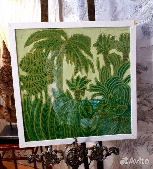 Картина пастель графика 55х87см