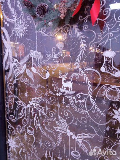 Новогодняя роспись окон