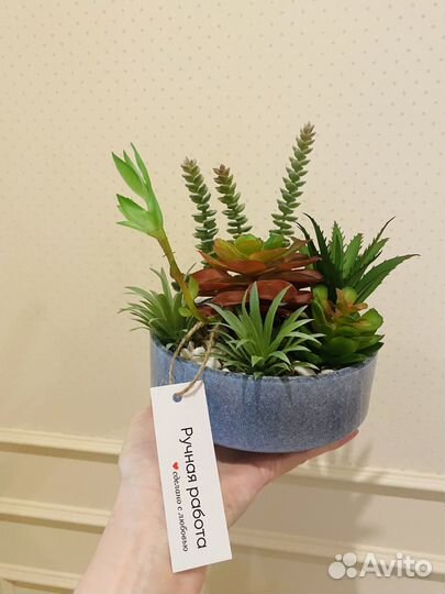 Искусственные цветы растения зелень кактусы бонсай