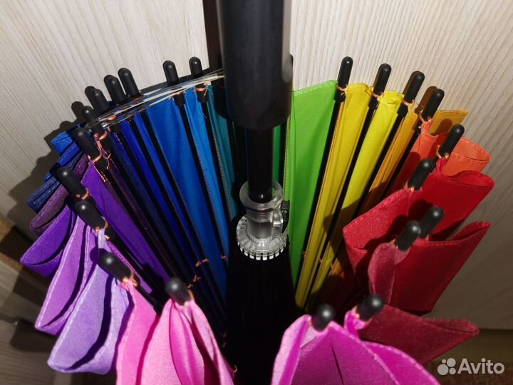 Зонт.Взрослый.Трость.24 спицы.В чехле.Механика