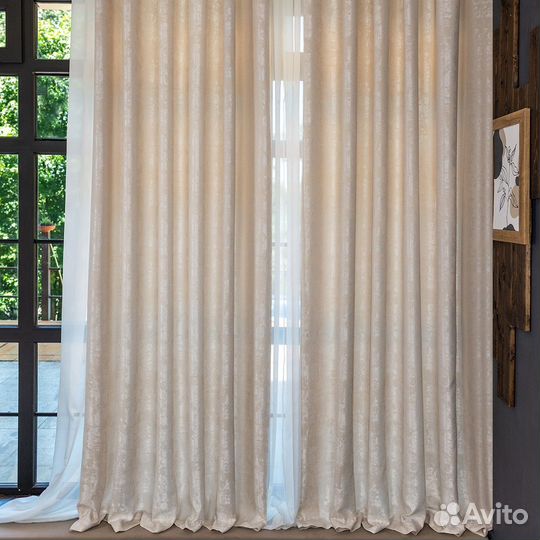Шторы мрамор Зарина молочный