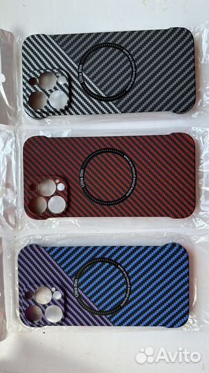 Чехол на iPhone 13/14 pro max magsafe под карбон