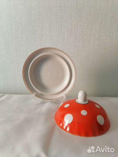 Фарфоровая масленка и сахарница СССР