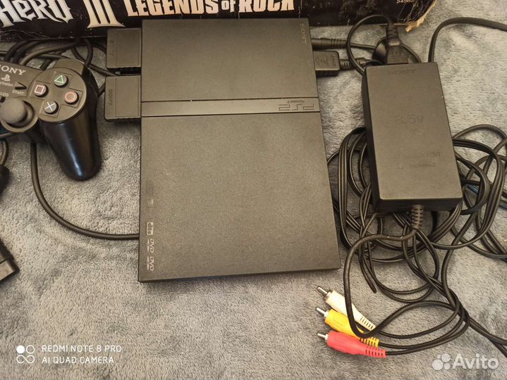 Sony playstation 2 +guitar hero 3