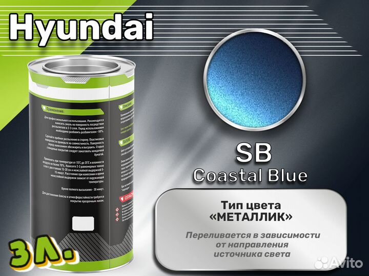 Краска Luxfore 3л. (Hyundai SB Coastal Blue)