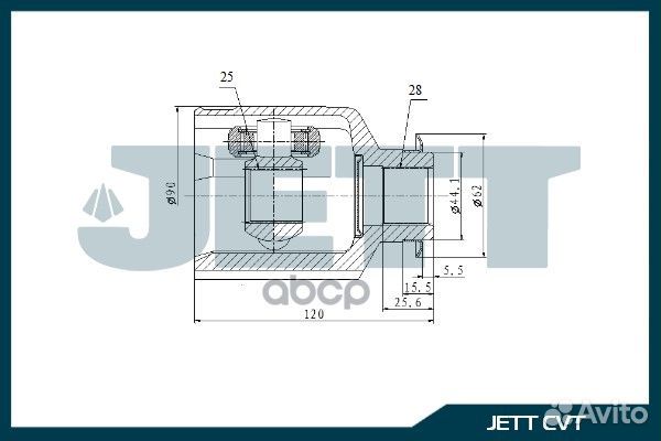 ШРУС внутренний jett V40-4064 V40-4064 jett