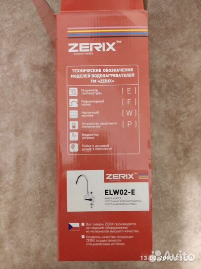 Проточный водонагреватель zerix (ELW02-E)