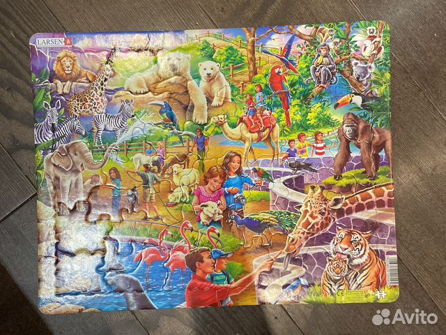 Пазлы larsen 48 шт «Зоопарк»