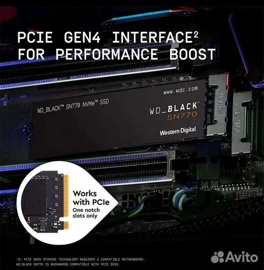 SSD диск 1TB NVMe M.2 2280 WD Black SN770 Новый