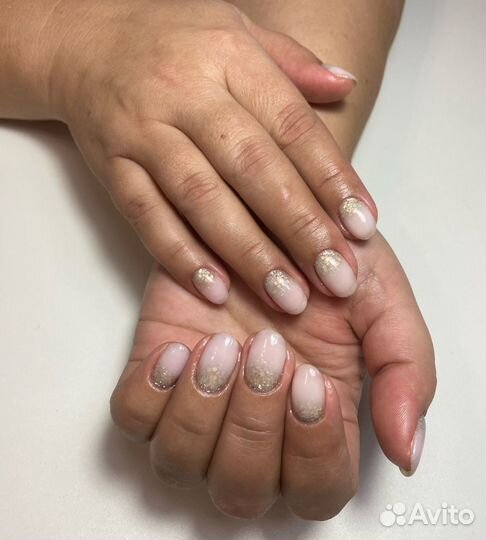 Маникюр с покрытием гель лак (наращивание)