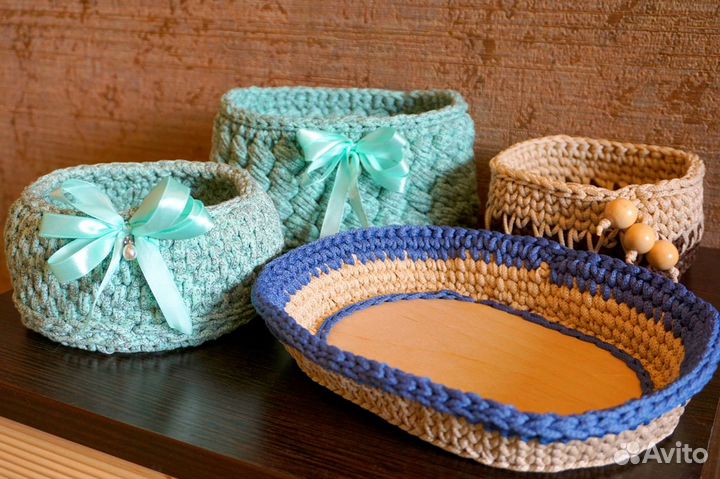 Корзинка вязаная для хранения