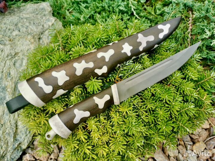 Авторский нож из булатной стали ручной работы