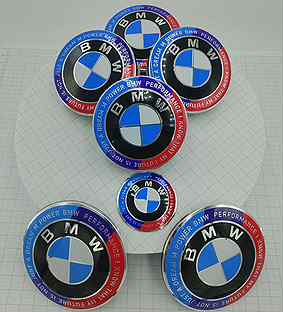 Эмблемы и колпачки на диски BMW (комплект)