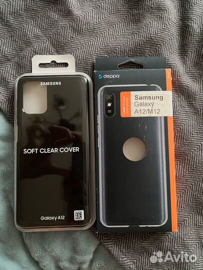 Чехол (черный/прозрачный) samsung galaxy a12 / m12