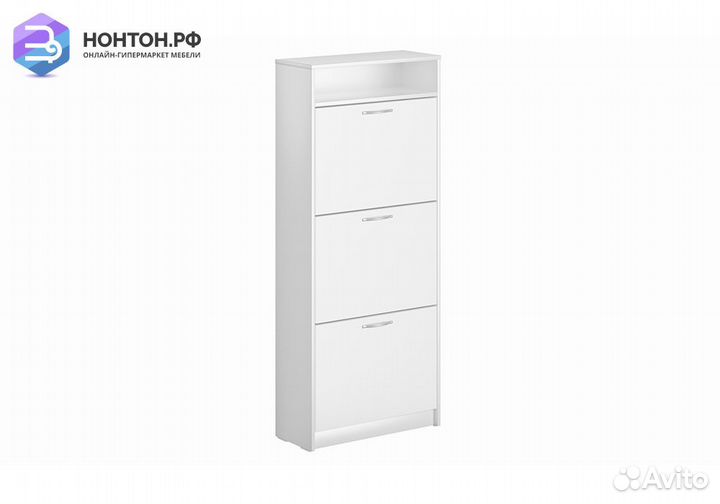 Тумба для обуви Орион 3 ячейки белая