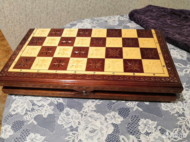 Шахматы резнве ручная работа большая доска