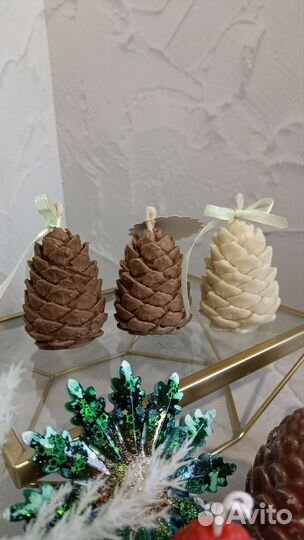 Новогодние свечи ручной работы