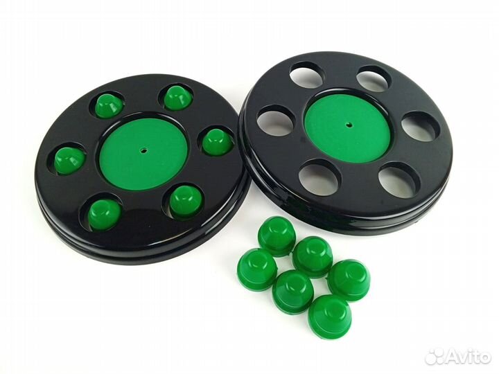 Колпаки на газель черные с зелеными колпачками