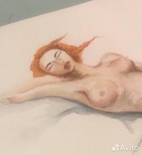 Картина акварель Натурщица