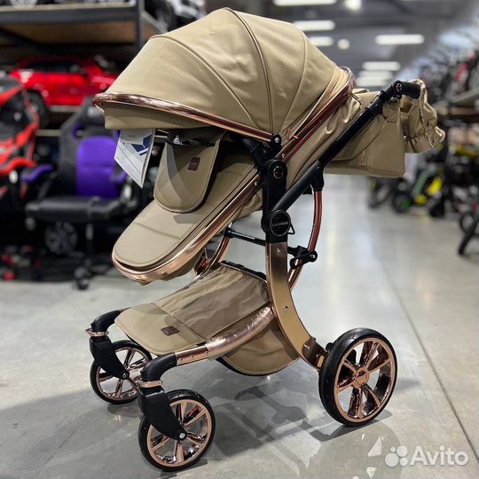 Коляска 2в1 в экокоже
