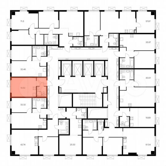 Квартира-студия, 19,9 м², 33/33 эт.